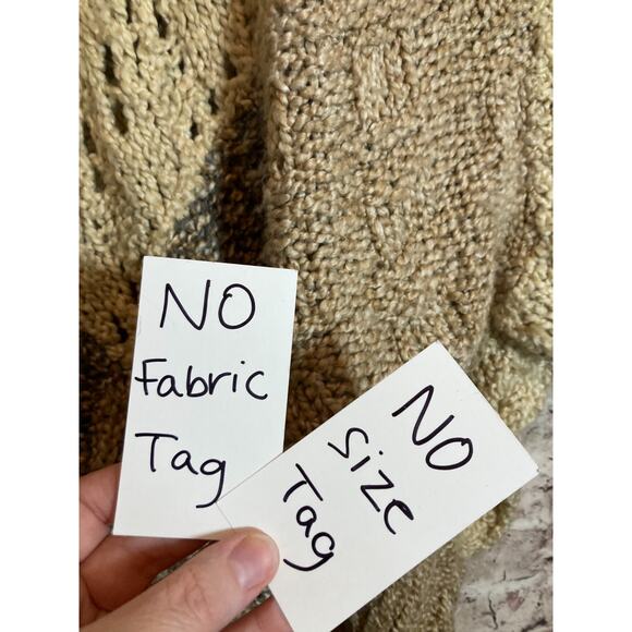 Artsy Sweater Cape Womens Beige Asymmetric Hem Pullover Boho Long Line Lagom - Picture 10 of 11